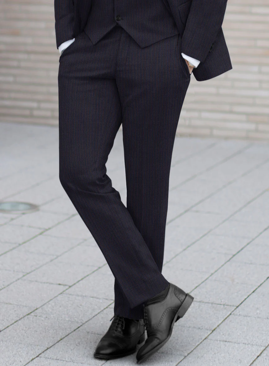 Scabal Hernal Stripe Blue Wool Suit - Image 5