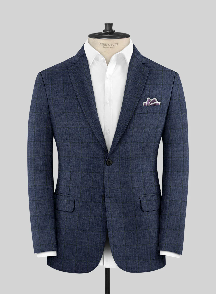 Scabal Dark Sapphire Blue Wool Jacket