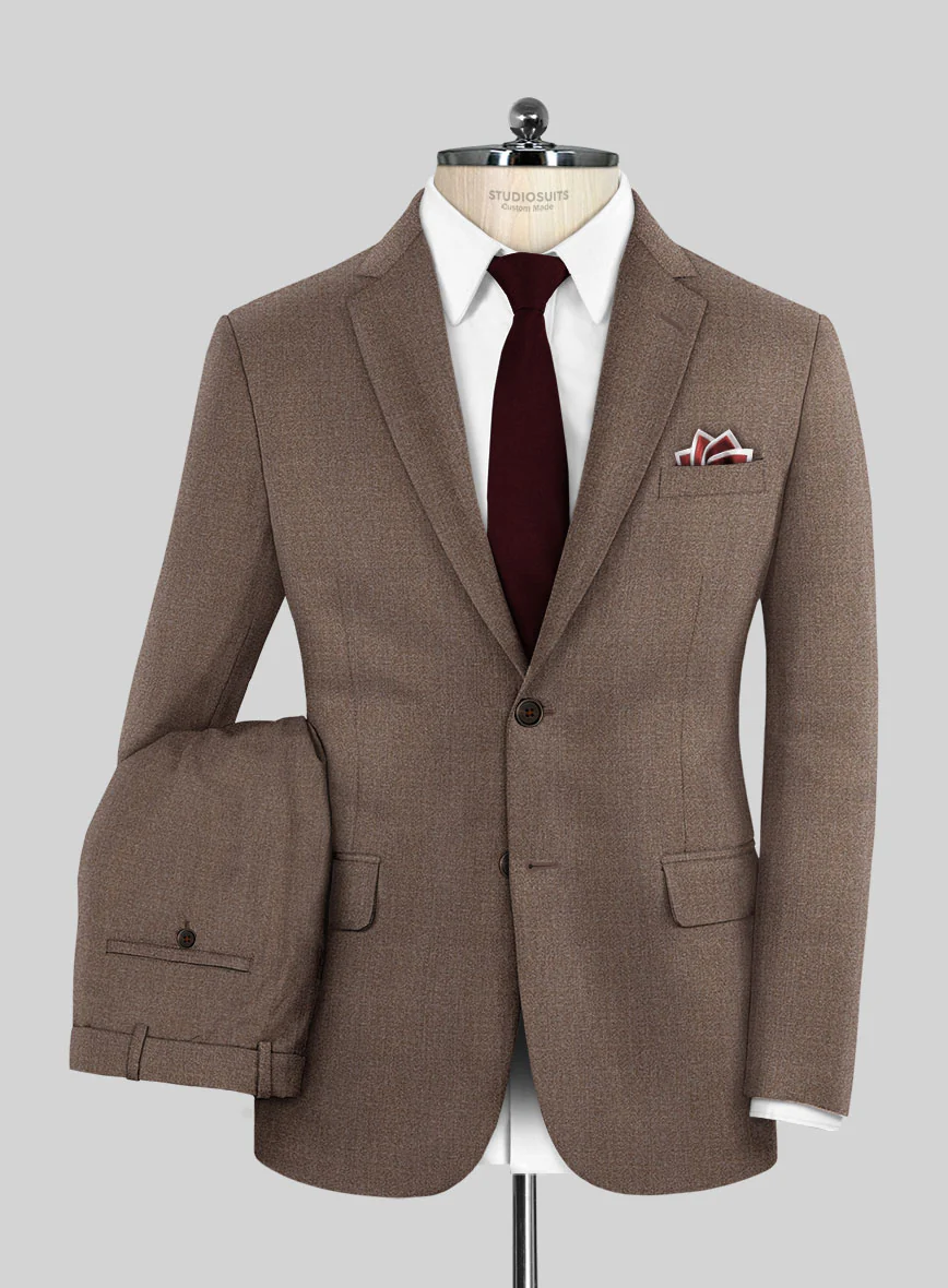 Scabal Walnut Brown Wool Suit