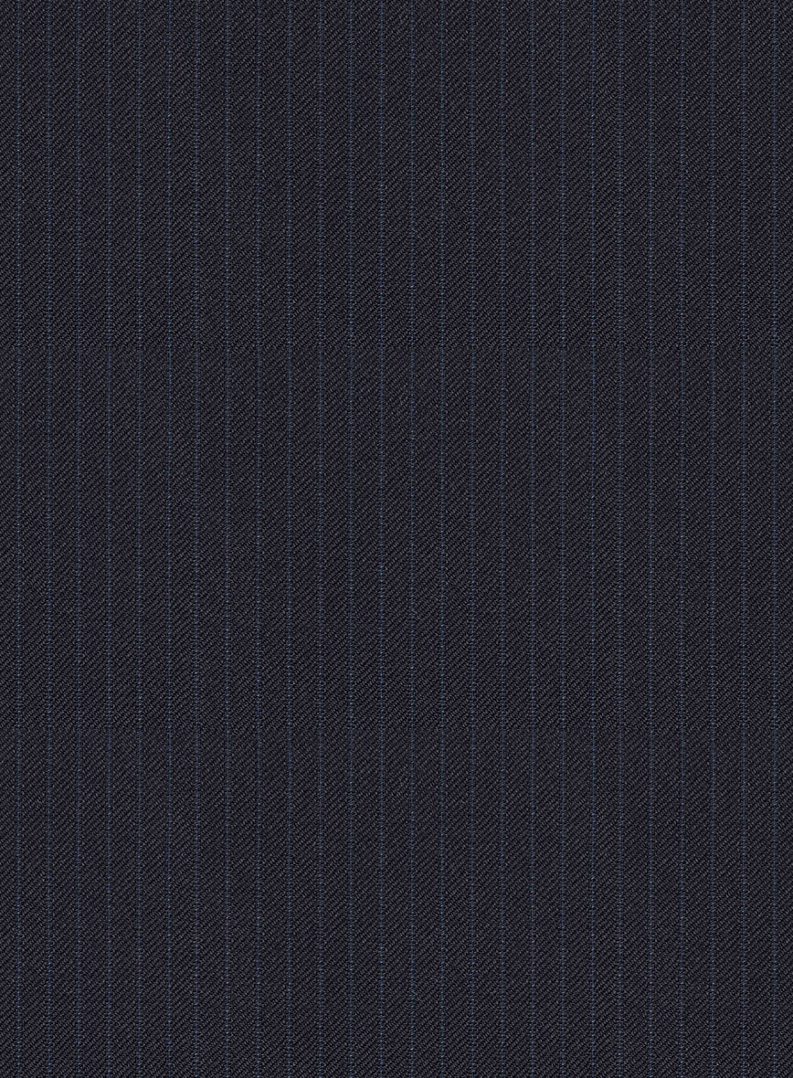 Scabal Jaglo Stripe Blue Wool Pants - Image 3