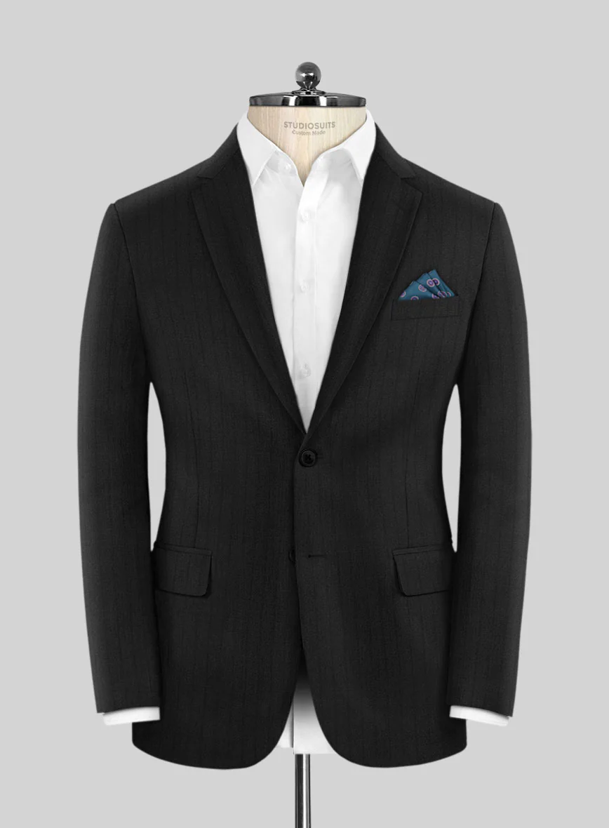 Scabal Juber Stripe Black Wool Jacket