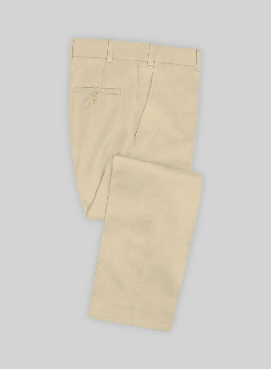 Scabal Khaki Cashmere Cotton Pants