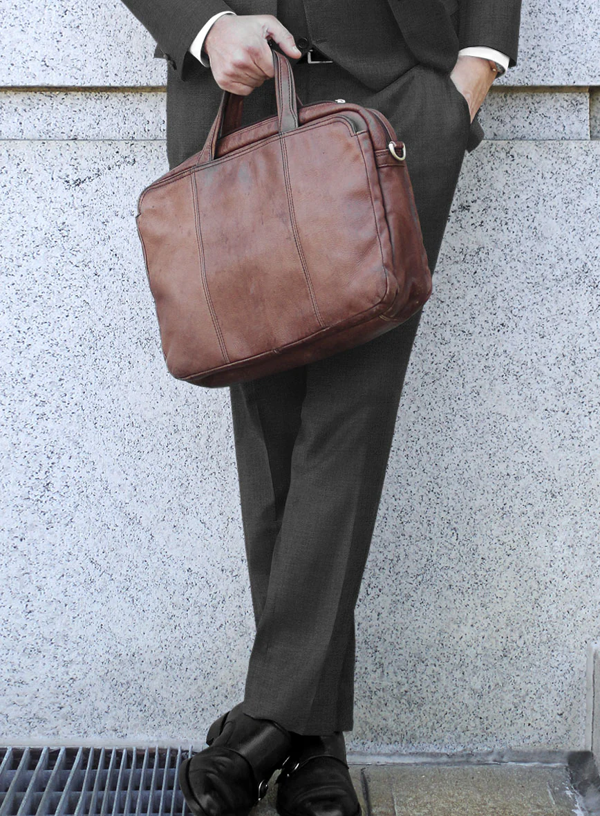 Scabal Liche Charcoal Wool Pants - Image 2