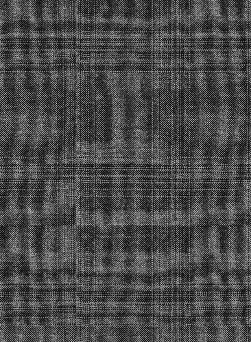 Scabal Lisco Windowpane Gray Wool Pants - Image 3