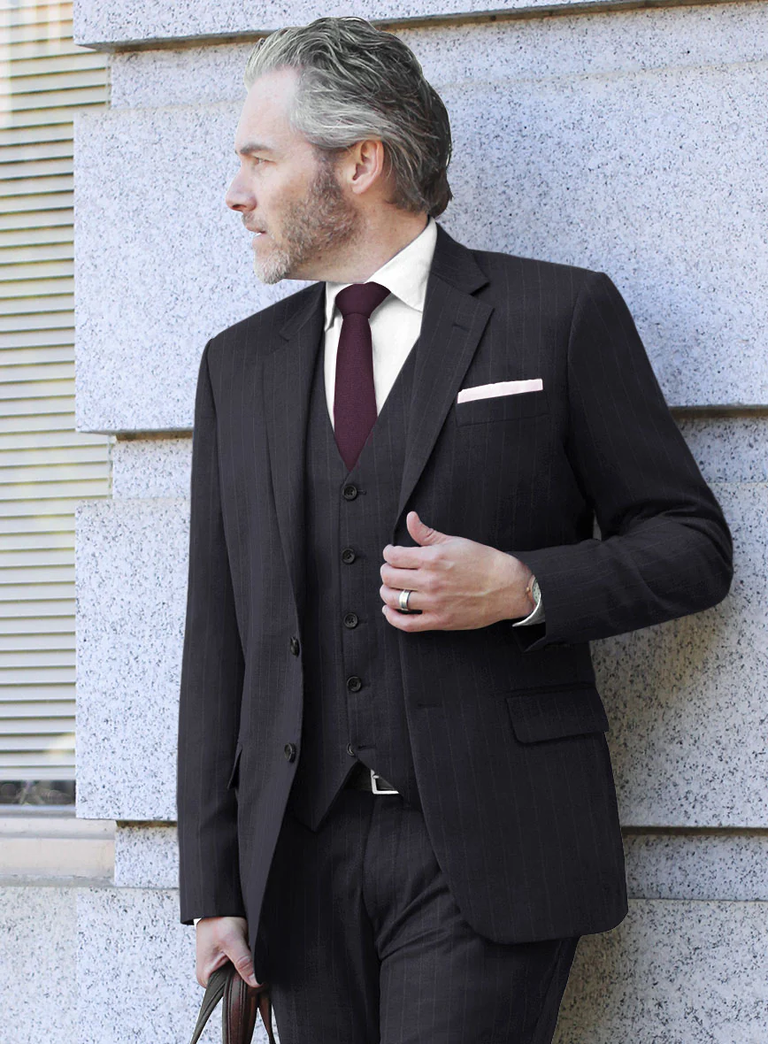 Scabal Lizaro Stripe Blue Wool Suit - Image 4