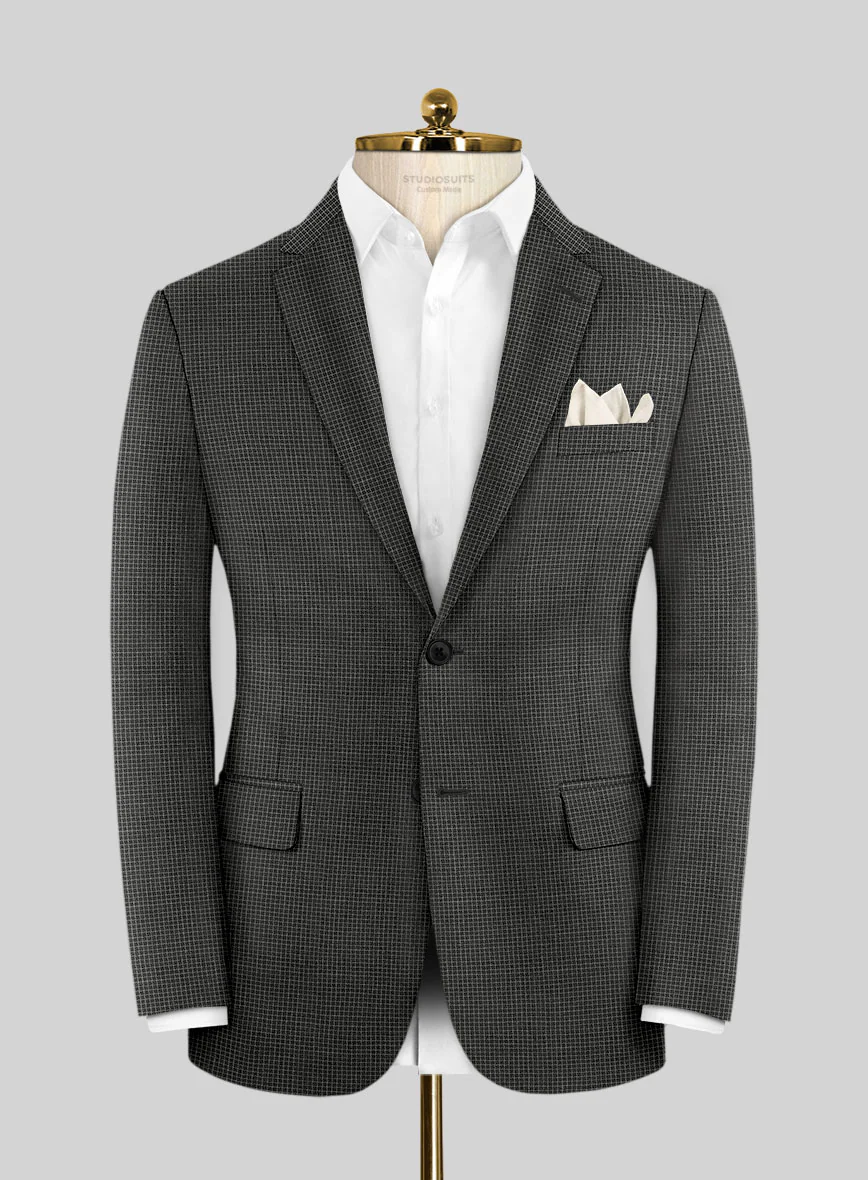 Scabal Londoner Adiel Grid Gray Wool Jacket