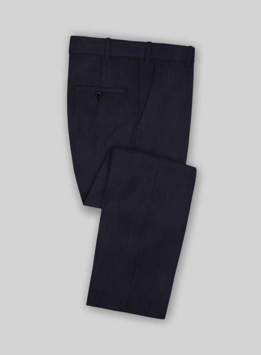 Scabal Londoner Corta Stripe Blue Wool Suit - Image 5