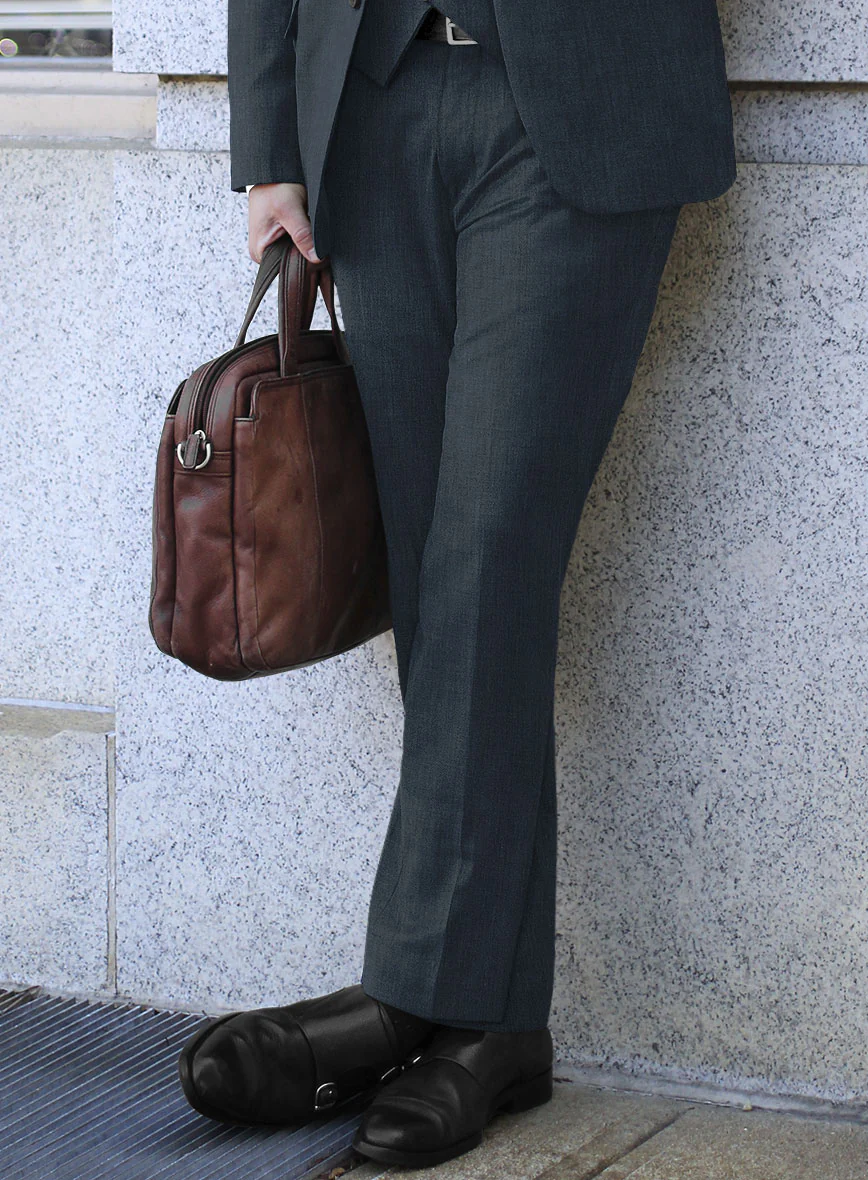 Scabal Londoner Dark Teal Wool Suit - Image 4