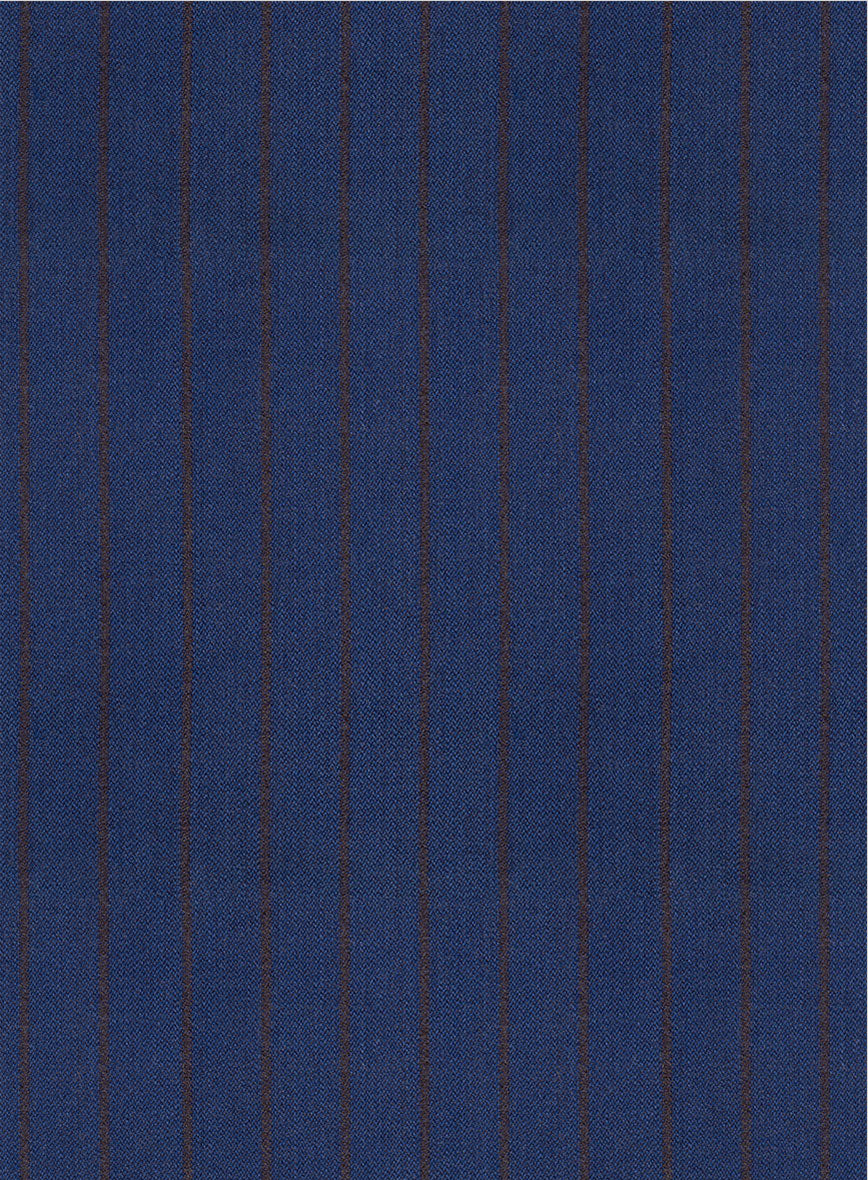 Scabal Londoner Deli Stripe Blue Wool Pants - Image 2
