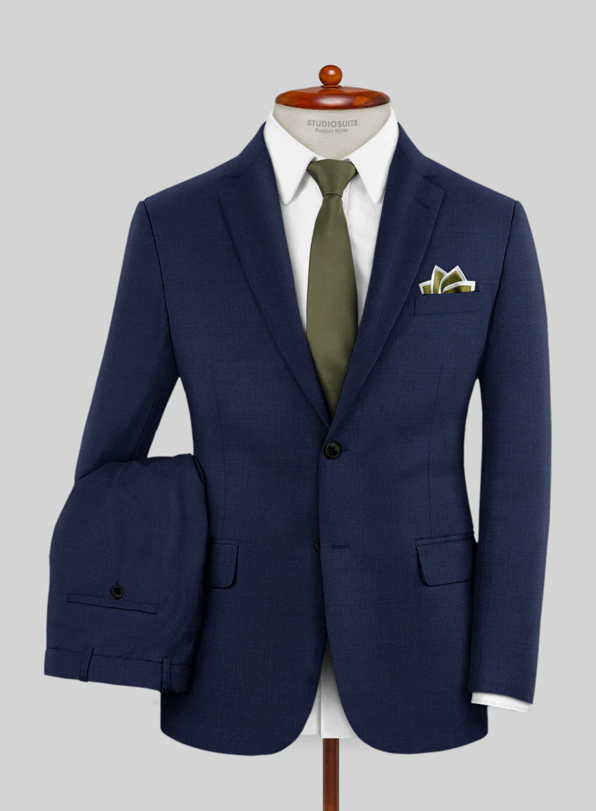 Scabal Londoner Esma Checks Blue Wool Suit