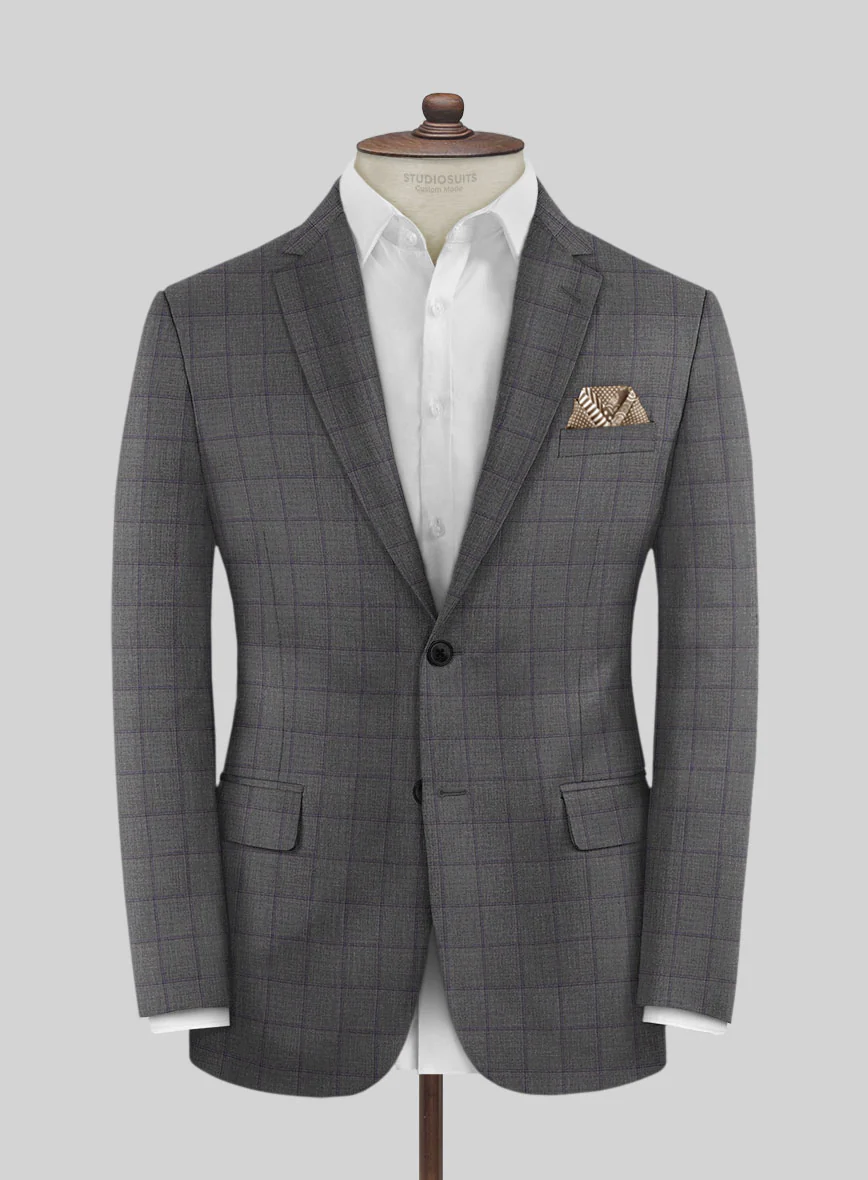 Scabal Londoner Inagi Checks Gray Wool Jacket