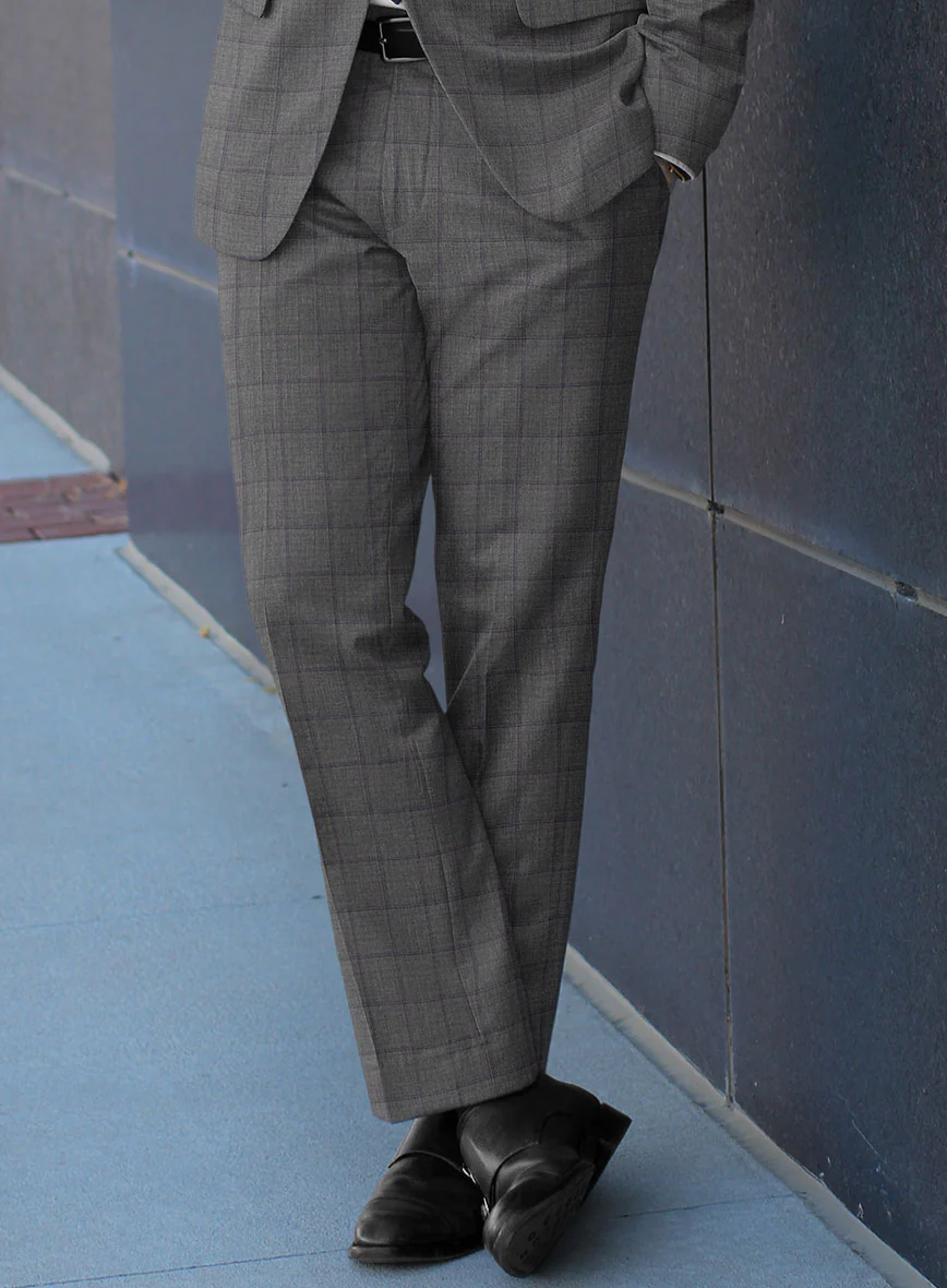 Scabal Londoner Inagi Checks Gray Wool Suit - Image 4