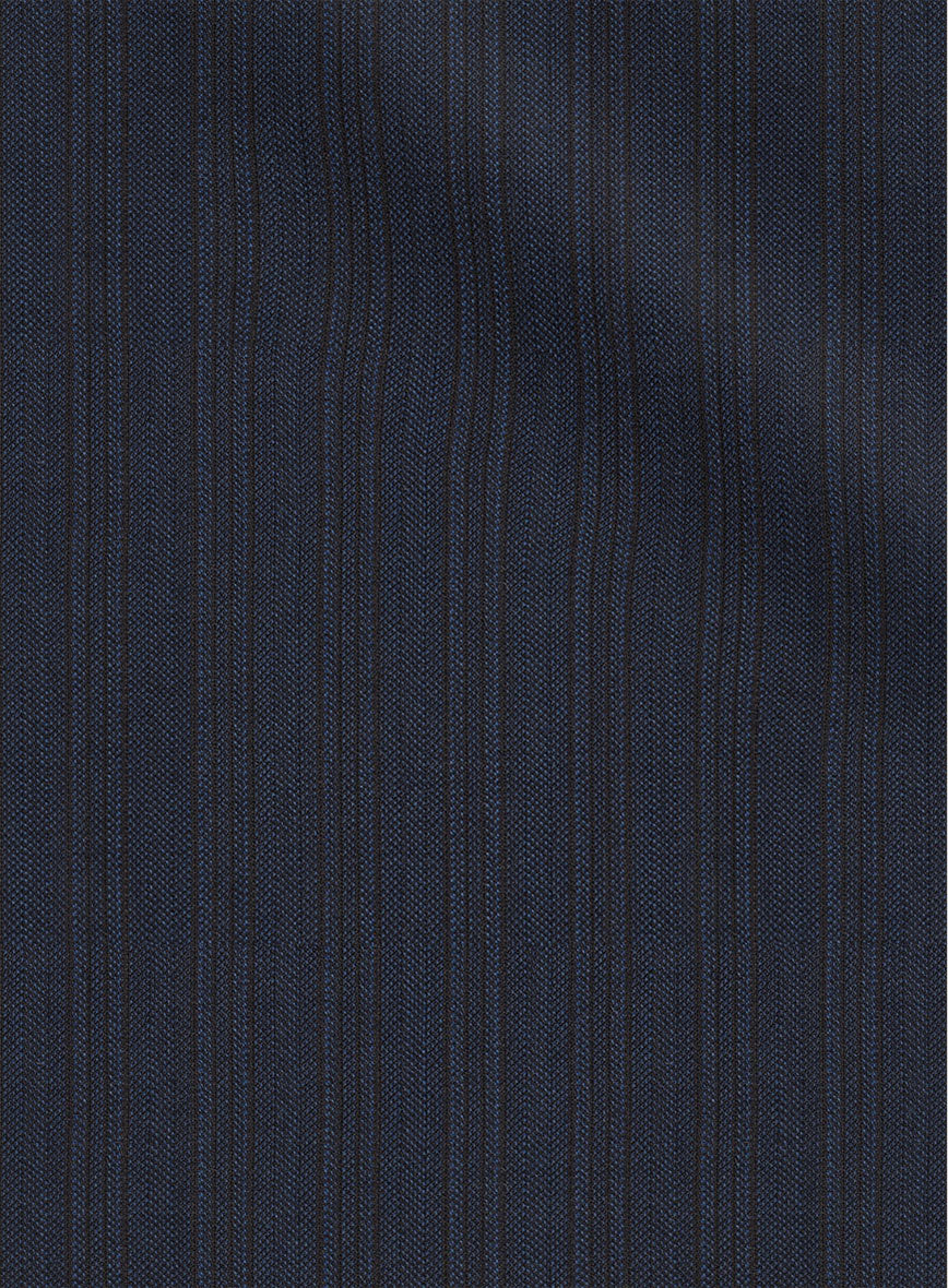 Scabal Londoner Jolge Stripe Blue Wool Suit - Image 7