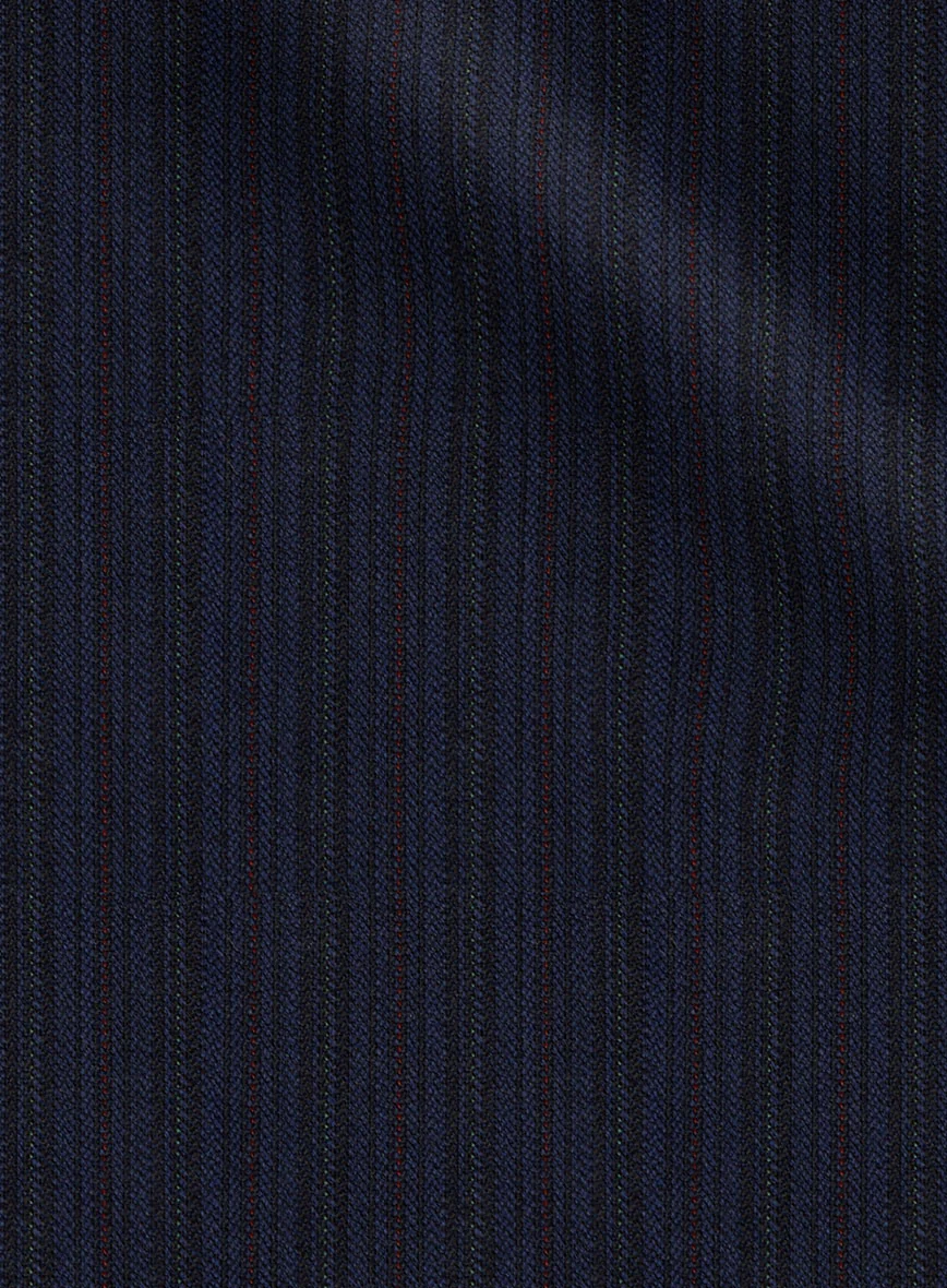 Scabal Londoner Malno Stripe Blue Wool Pants - Image 2