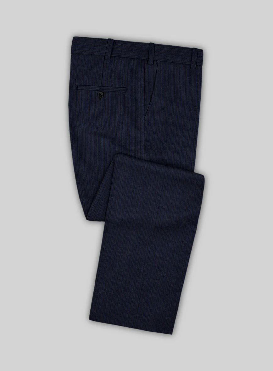 Scabal Londoner Malno Stripe Blue Wool Suit - Image 4