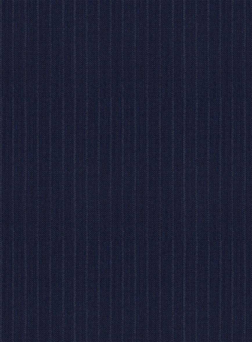 Scabal Londoner Mence Stripe Blue Wool Pants - Image 3