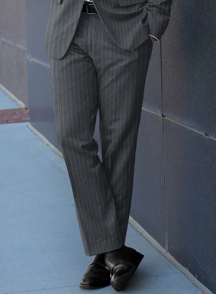 Scabal Londoner Metra Gray Wool Pants - Image 2
