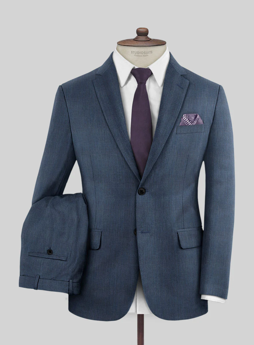 Scabal Londoner Rez Stripe Blue Wool Suit