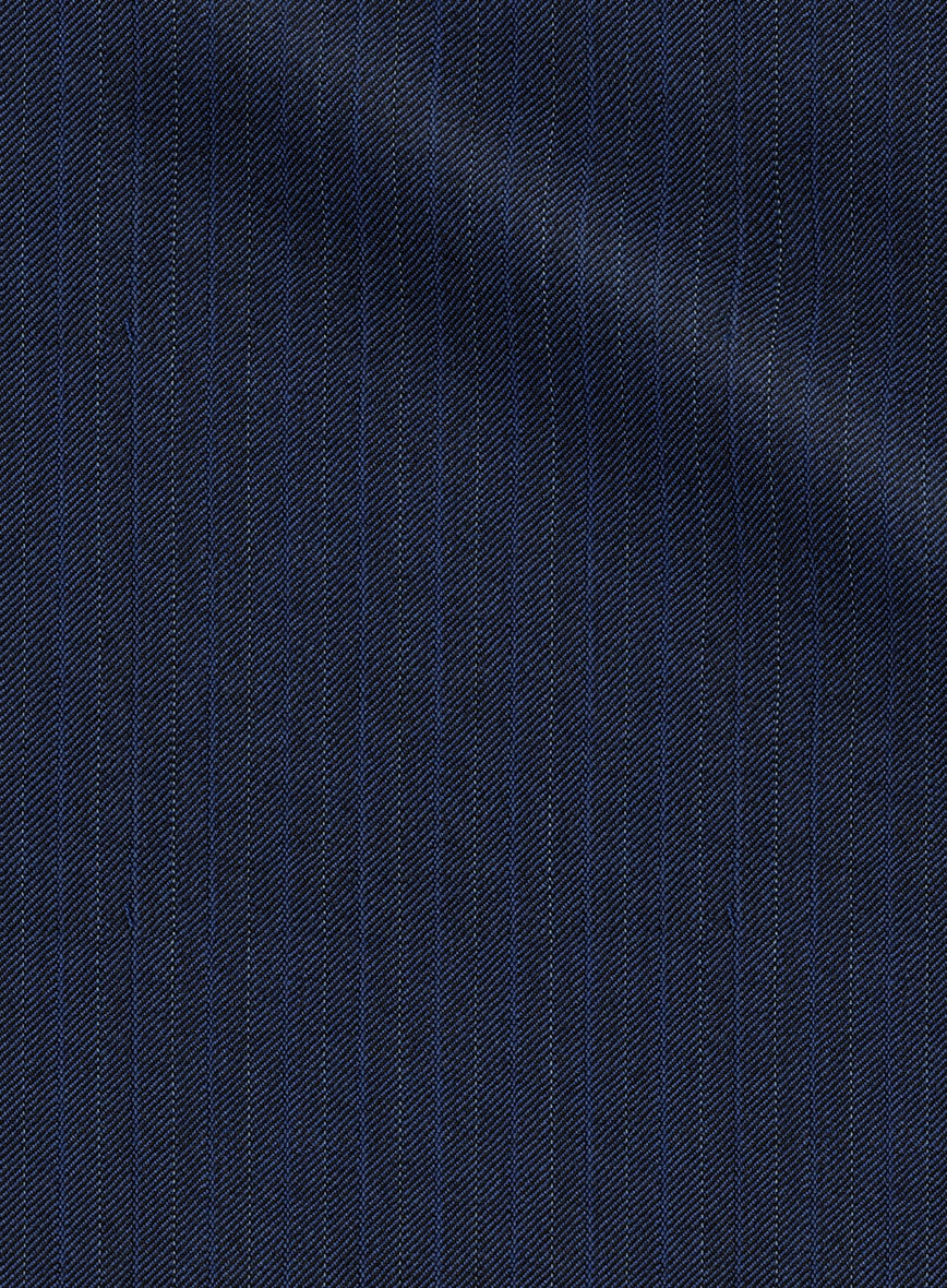Scabal Londoner Sarcos Stripe Blue Wool Pants - Image 3