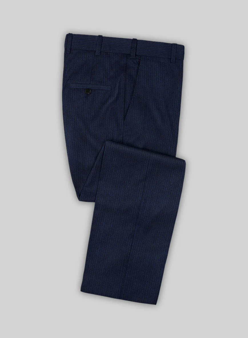 Scabal Londoner Sarcos Stripe Blue Wool Suit - Image 5