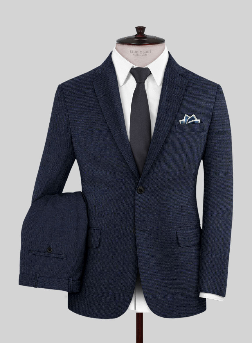 Scabal Londoner Twill Dark Blue Wool Suit