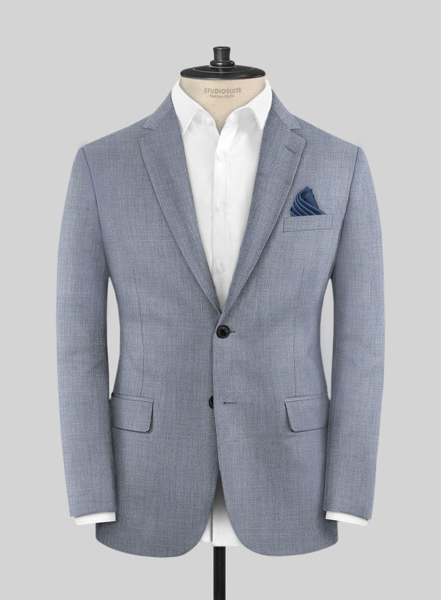 Scabal Londoner Twill Light Blue Wool Jacket