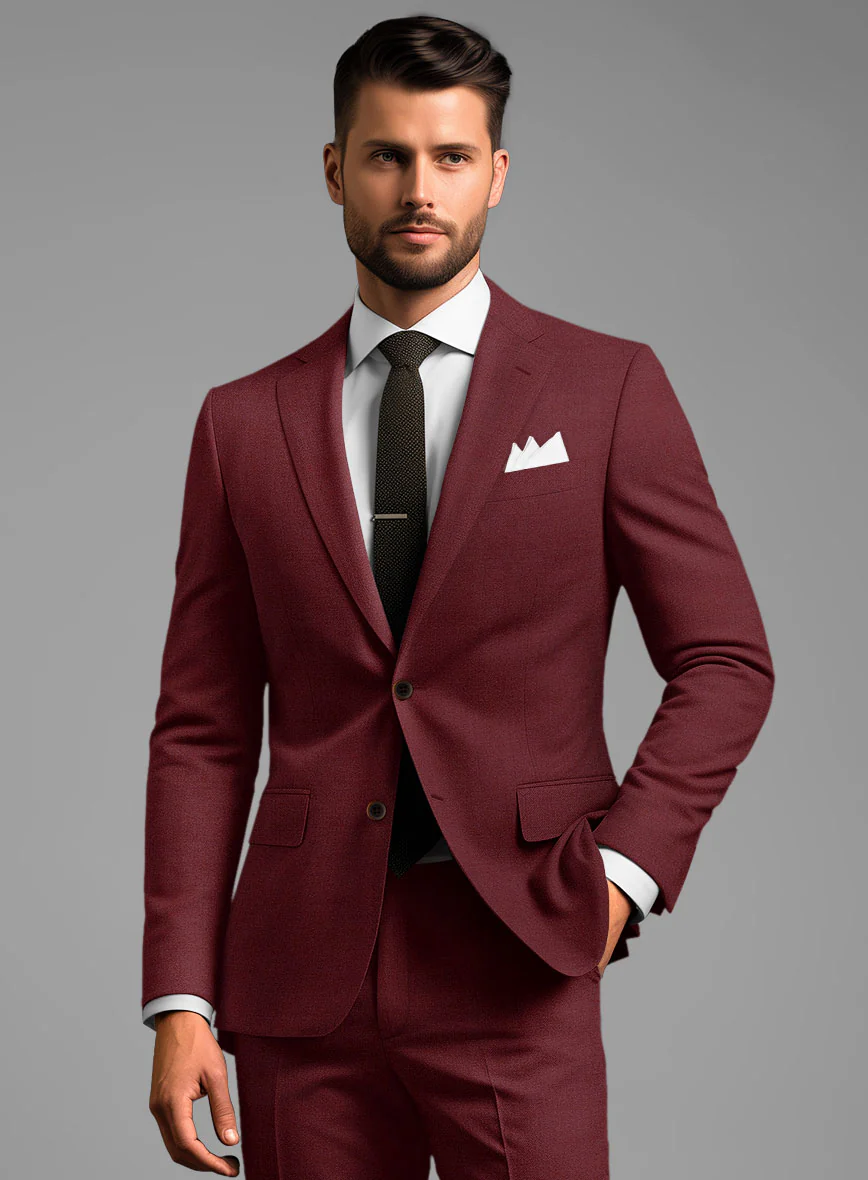 Scabal Maroon Wool Suit - Image 4