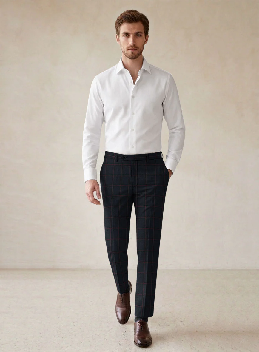 Scabal Midnight Blue Wool Pants - Image 3