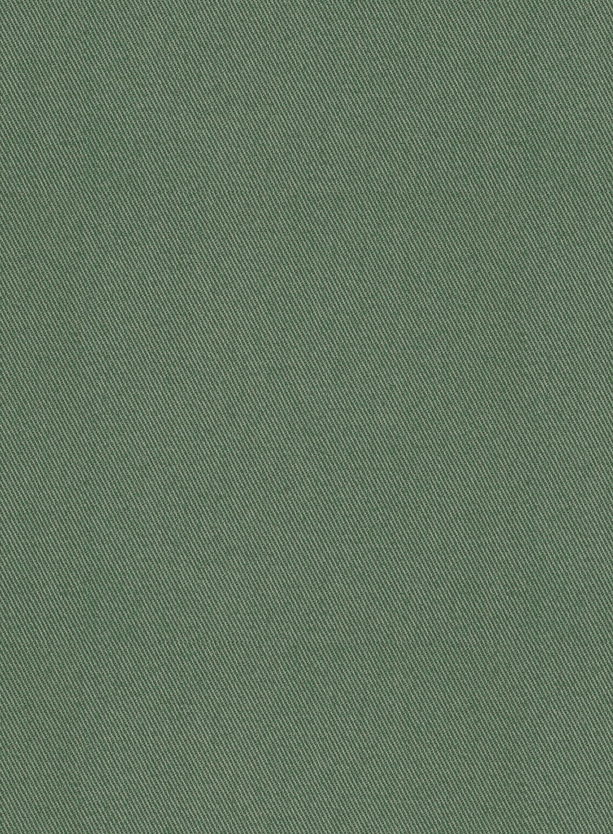 Scabal Moss Green Cotton Stretch Jacket - Image 2
