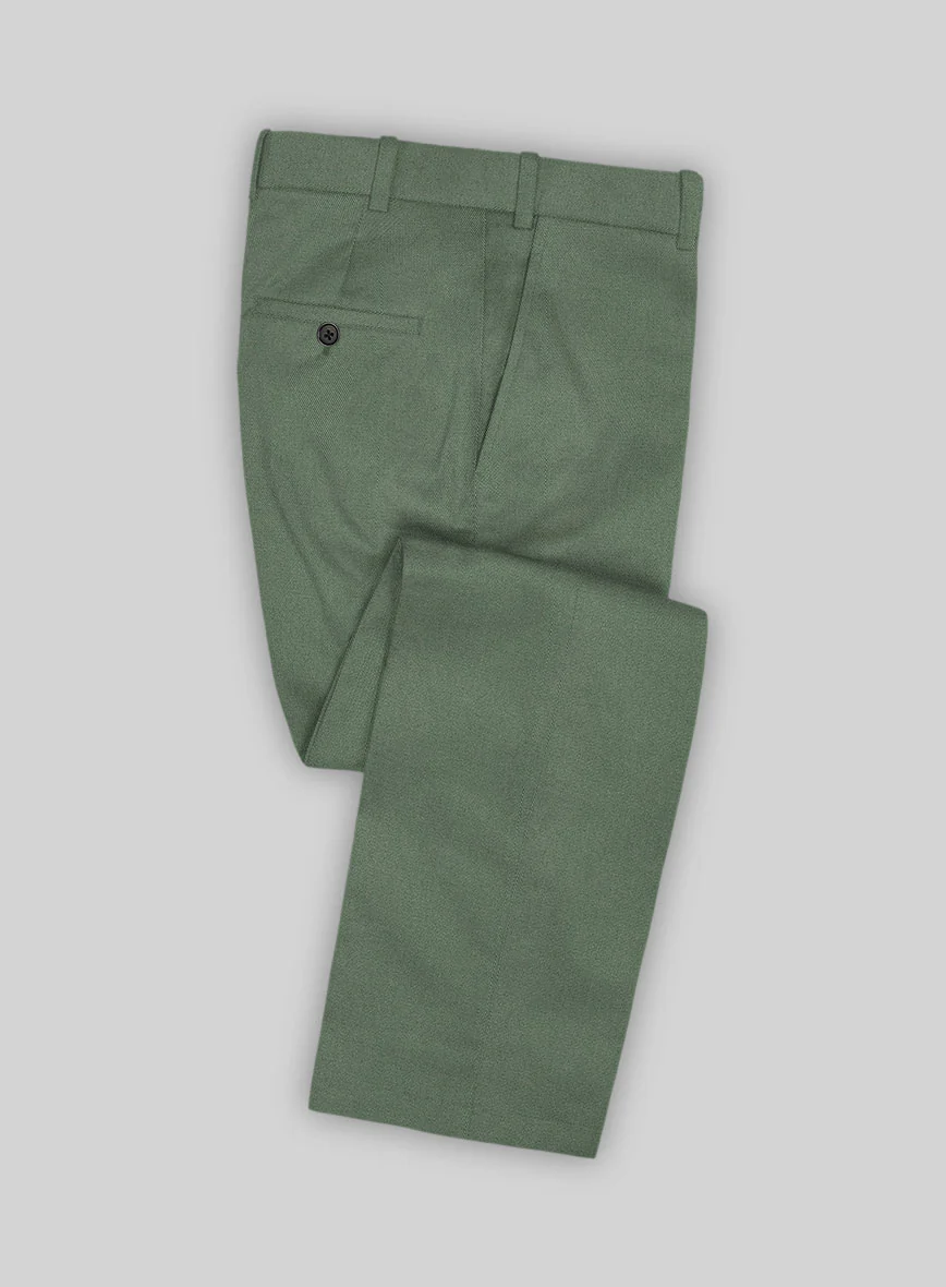 Scabal Moss Green Cotton Stretch Suit - Image 3