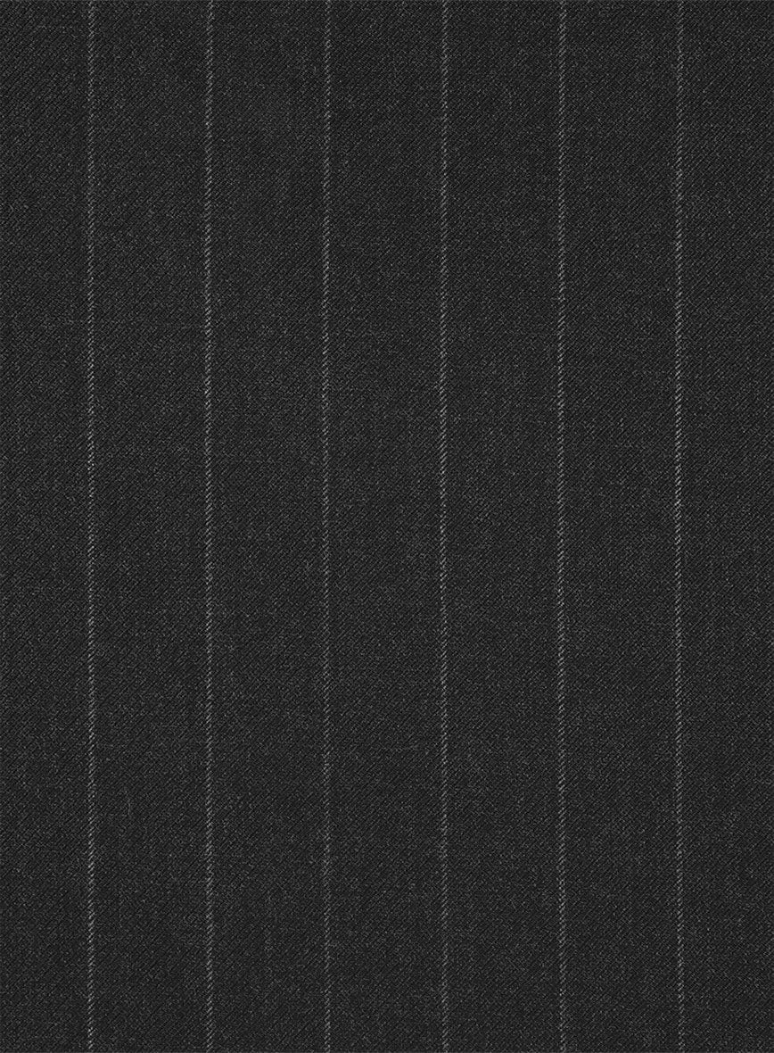 Scabal Noli Charcoal Stripe Wool Pants - Image 2