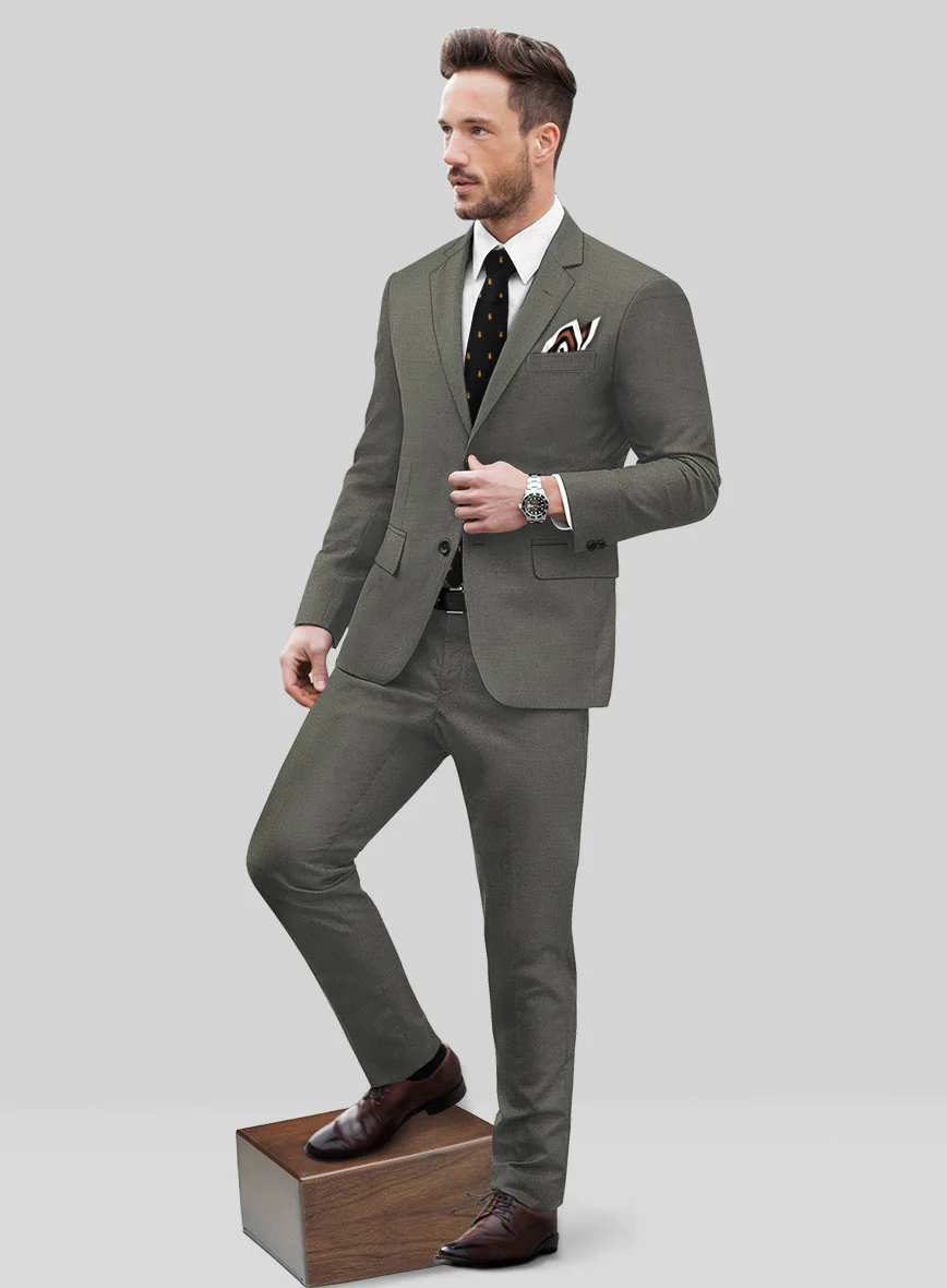 Scabal Olive Wool Suit - Image 2