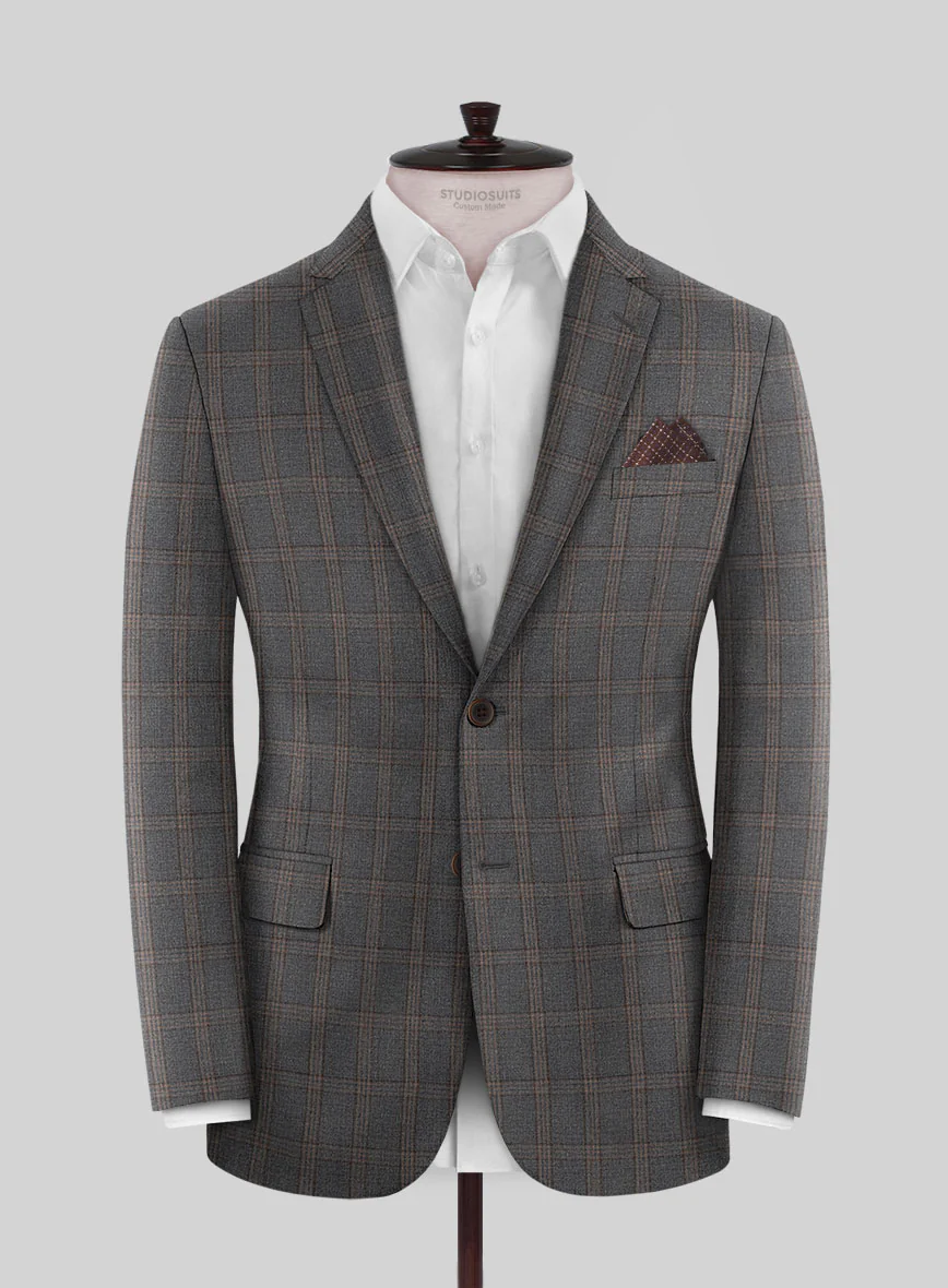Scabal Oricio Checks Gray Wool Jacket