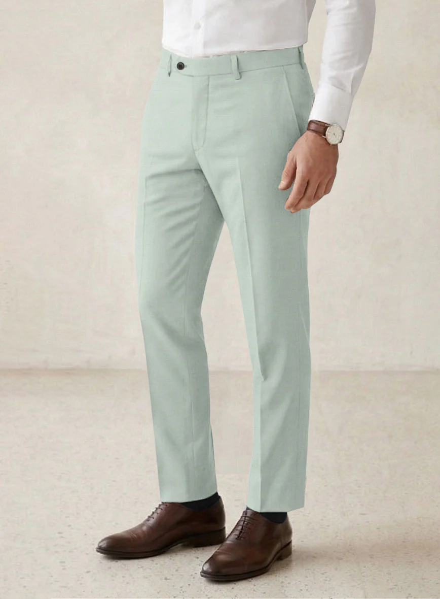 Scabal Pale Green Wool Suit - Image 6