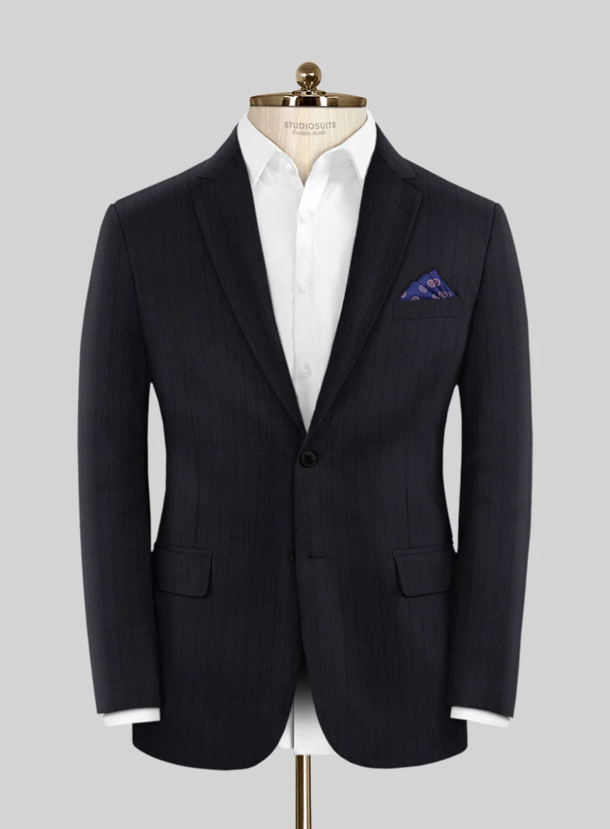 Scabal Pegico Stripe Blue Wool Jacket