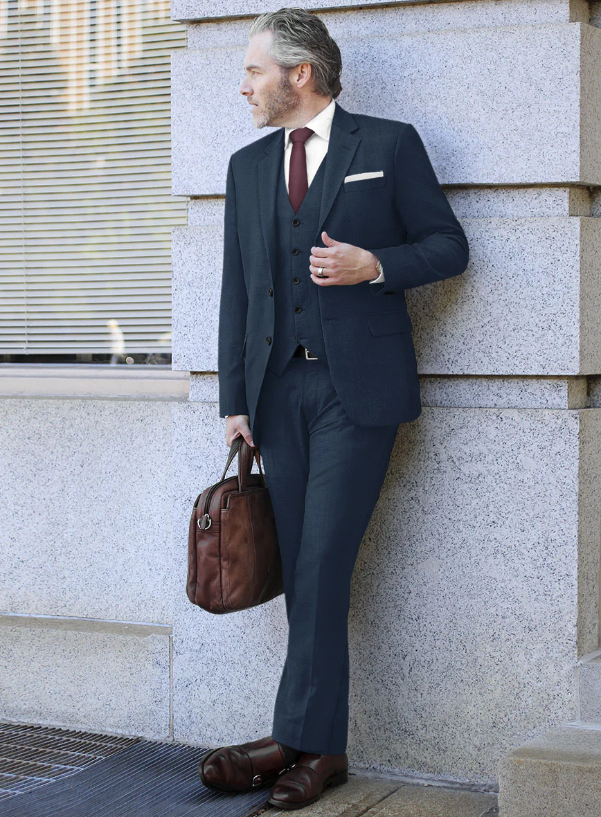 Scabal Potri Prussian Blue Wool Suit - Image 2
