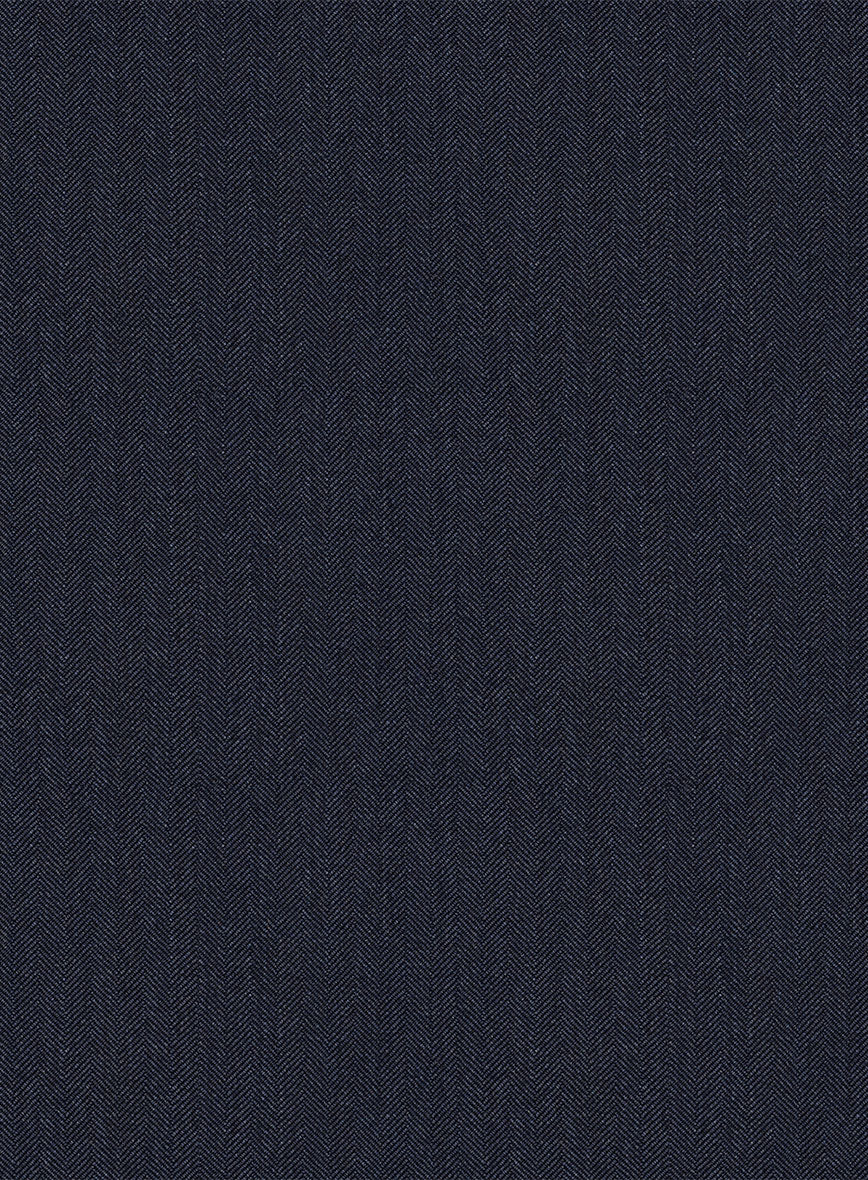 Scabal Qoiel Herringbone Blue Wool Jacket - Image 3