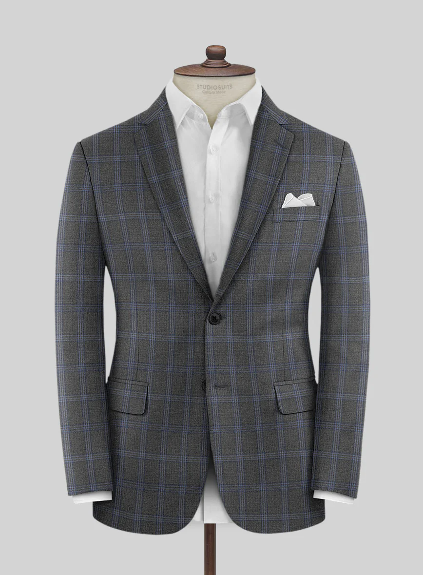 Scabal Quart Checks Gray Wool Jacket