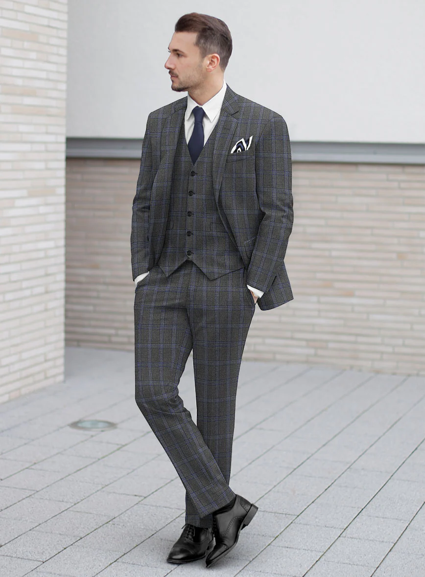 Scabal Quart Checks Gray Wool Suit - Image 2