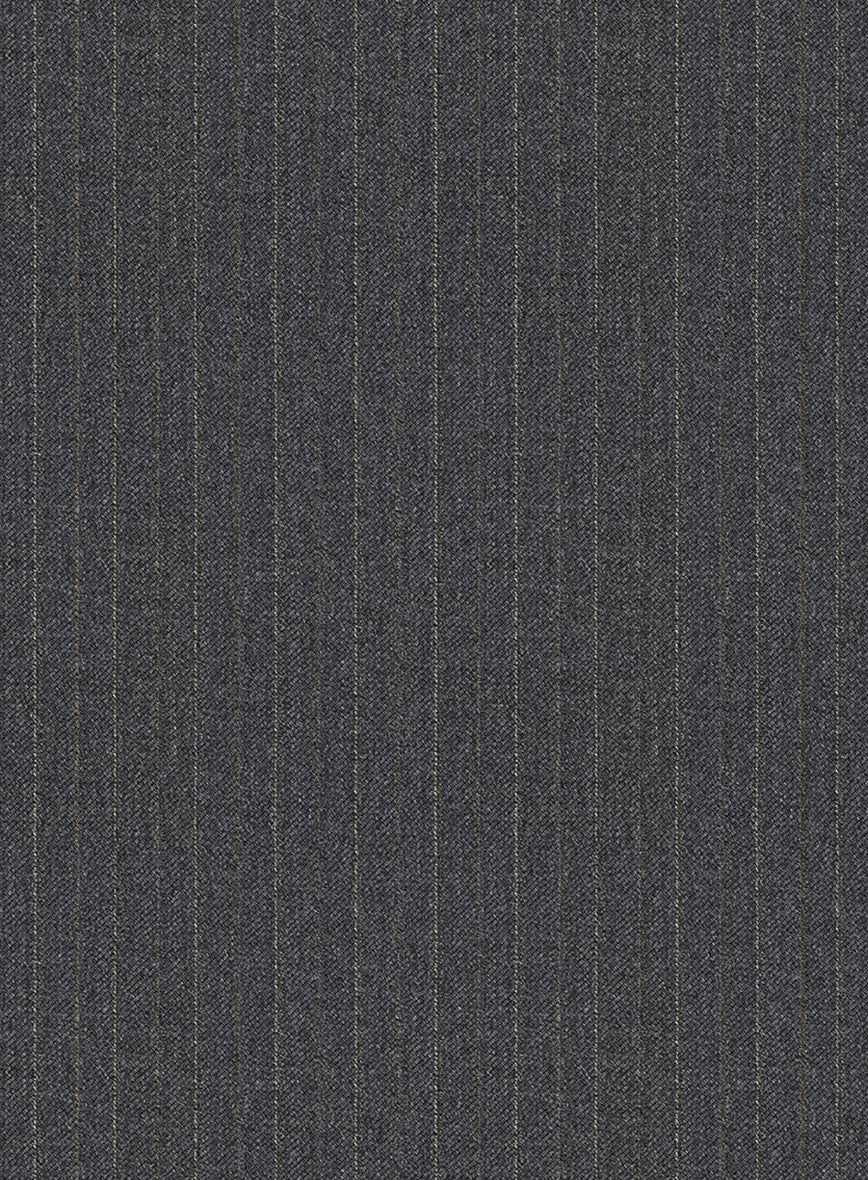 Scabal Rass Stripe Gray Wool Pants - Image 3
