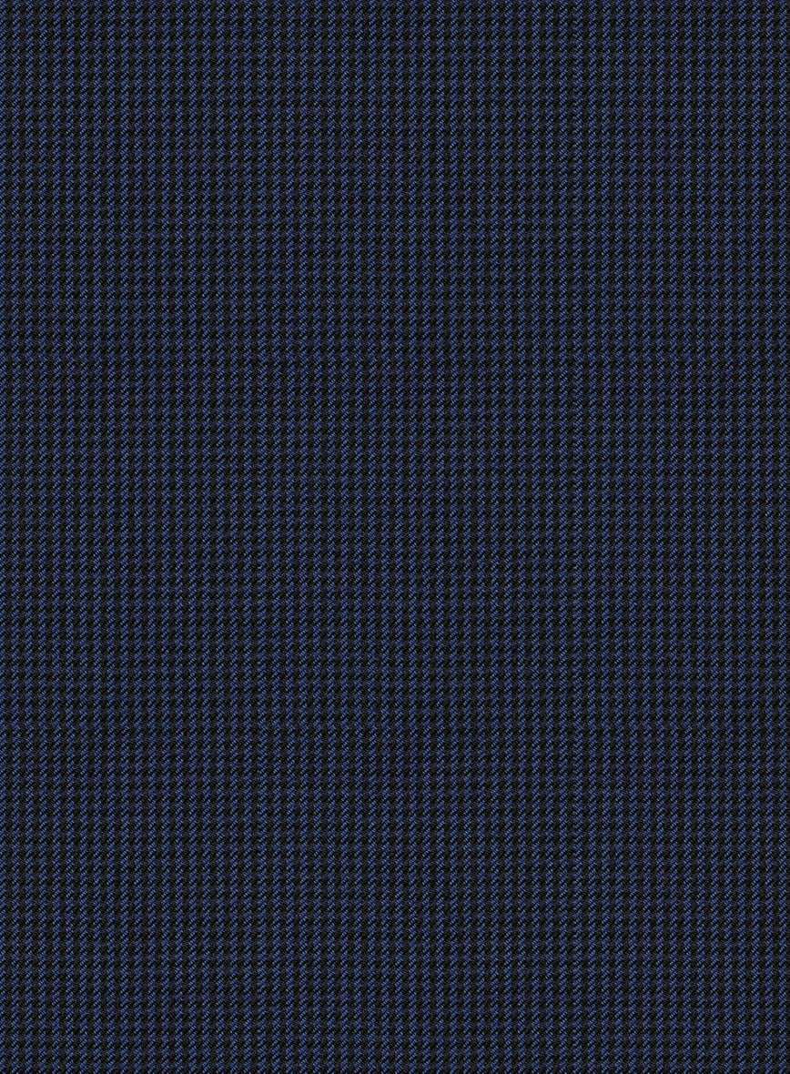 Scabal Rodol Houndstooth Blue Wool Pants - Image 3