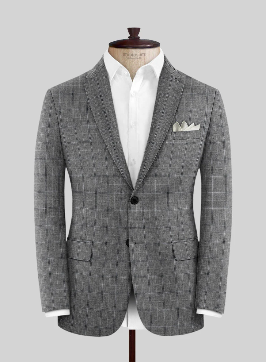 Scabal Sabo Checks Gray Wool Jacket