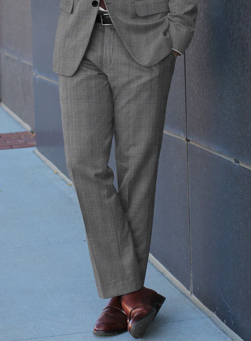 Scabal Sabo Checks Gray Wool Suit - Image 5