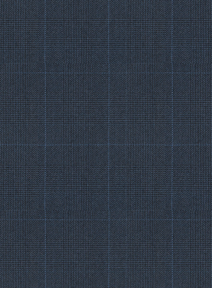 Scabal Sanco Checks Blue Wool Suit - Image 7