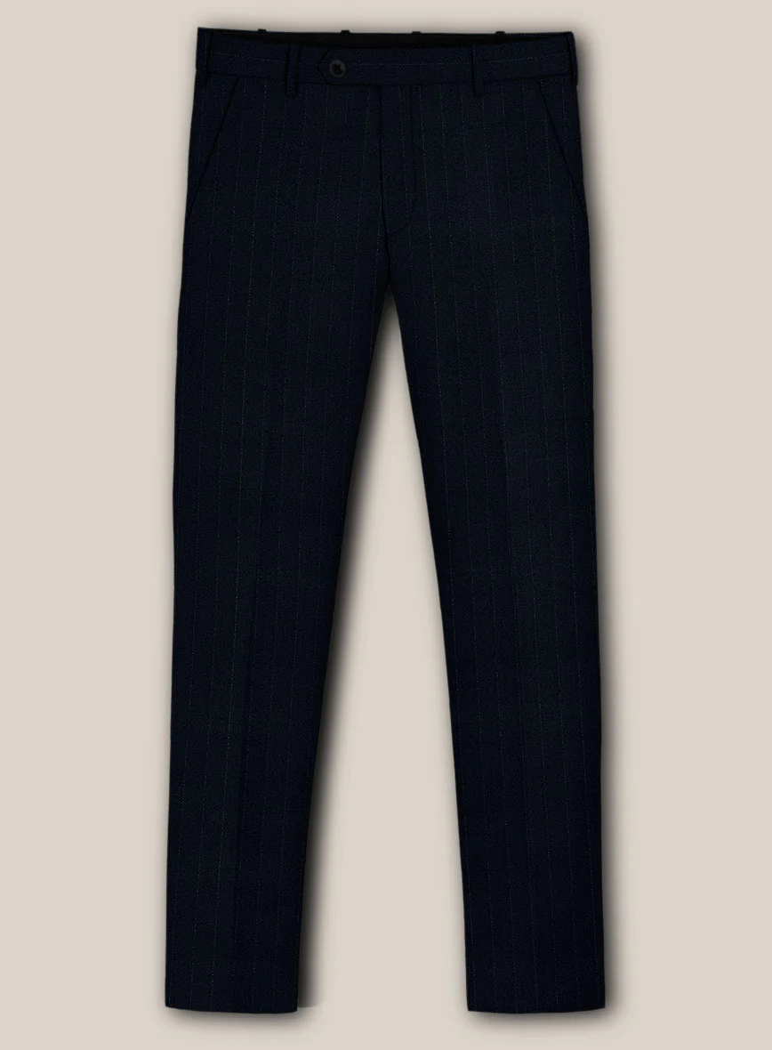 Scabal Sapphire Beaded Stripe Blue Wool Suit - Image 5