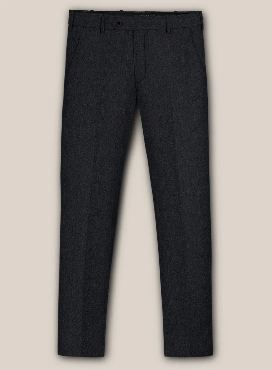 Scabal Sapphire Beaded Stripe Charcoal Wool Suit - Image 5