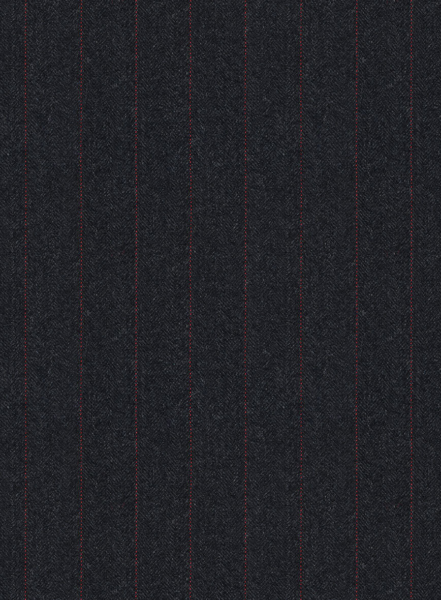 Scabal Sapphire Beaded Stripe Charcoal Wool Suit - Image 8
