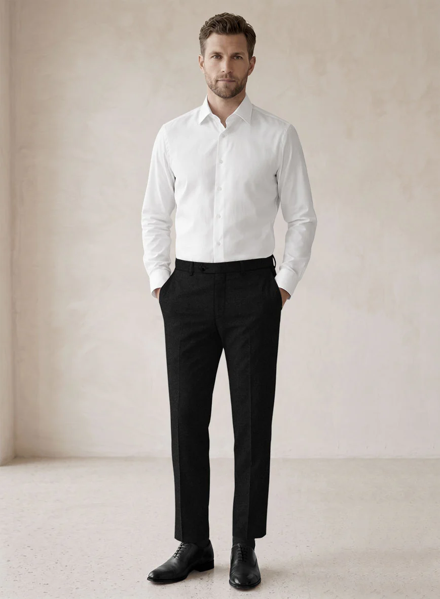 Scabal Sapphire Black Wool Pants - Image 3