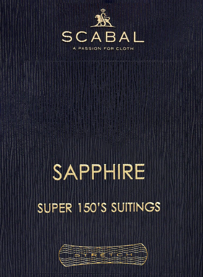 Scabal Sapphire Chalkstripe Blue Wool Pants - Image 5