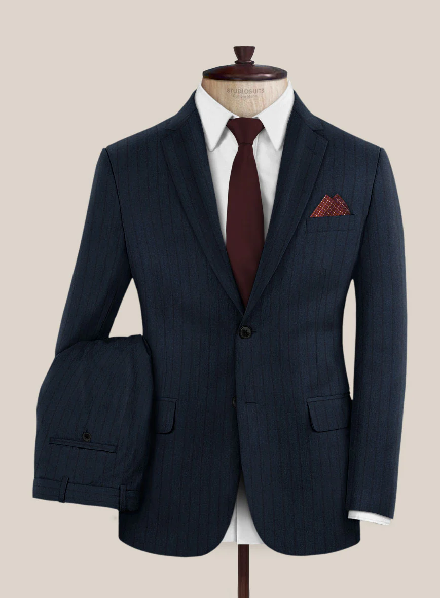 Scabal Sapphire Chalkstripe Blue Wool Suit - Image 2